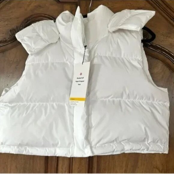 NWT LULULEMON WUNDER PUFF SUPER CROPPED VEST WHITE SIZE 4 6  8 Down Perfect  NWT - Picture 3 of 4